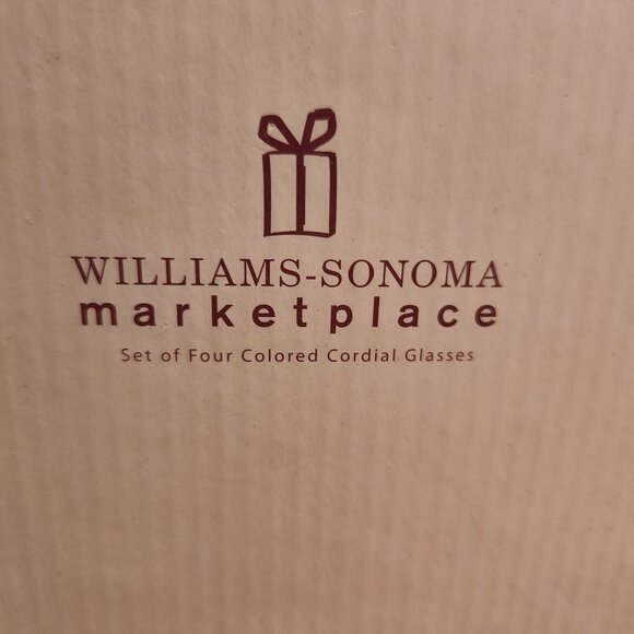 Williams-Sonoma Set Of Four Colored Cordial Glasses - Picture 1 of 11